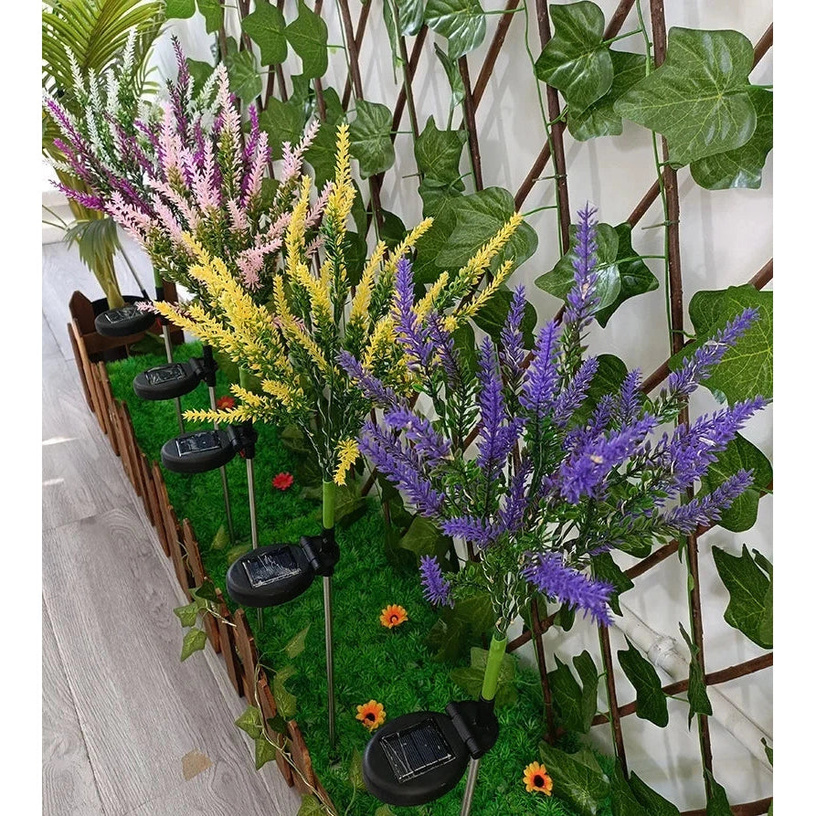Solar LED Garden Flower Lights - Waterproof Lavender Design for Outdoor Décor 3