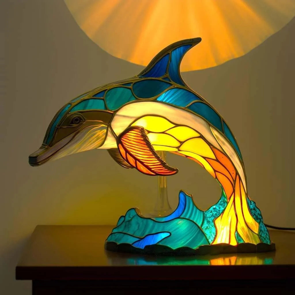 Stained Glass Animal Table Lamp – LED Decorative Lamp with Unique Animal Designs 6