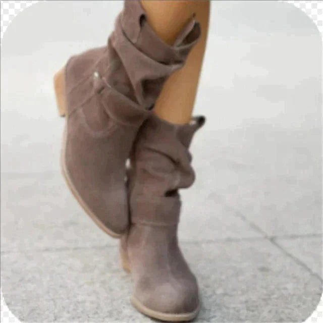 Stylish Black Ankle Boots for Women – Faux Leather Low Heel Booties with Side Tube Accents 3