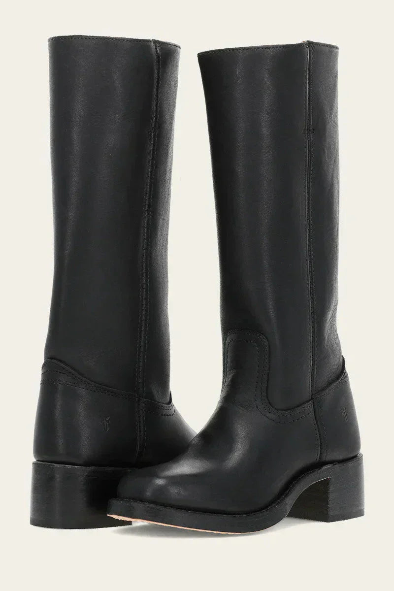 Stylish Black Leather Ladies Boots with Comfortable Sole – Slim Fit Design for Everyday Wear 9