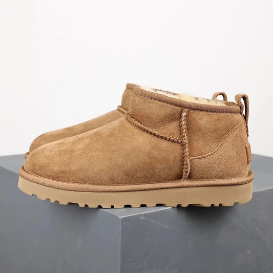 Stylish Brown Ankle Boots for Women – Cozy Platform Booties with Fur Lining 0