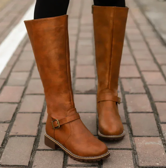 Stylish Knee High Boots with Buckle Strap – Comfortable Everyday Wear 1