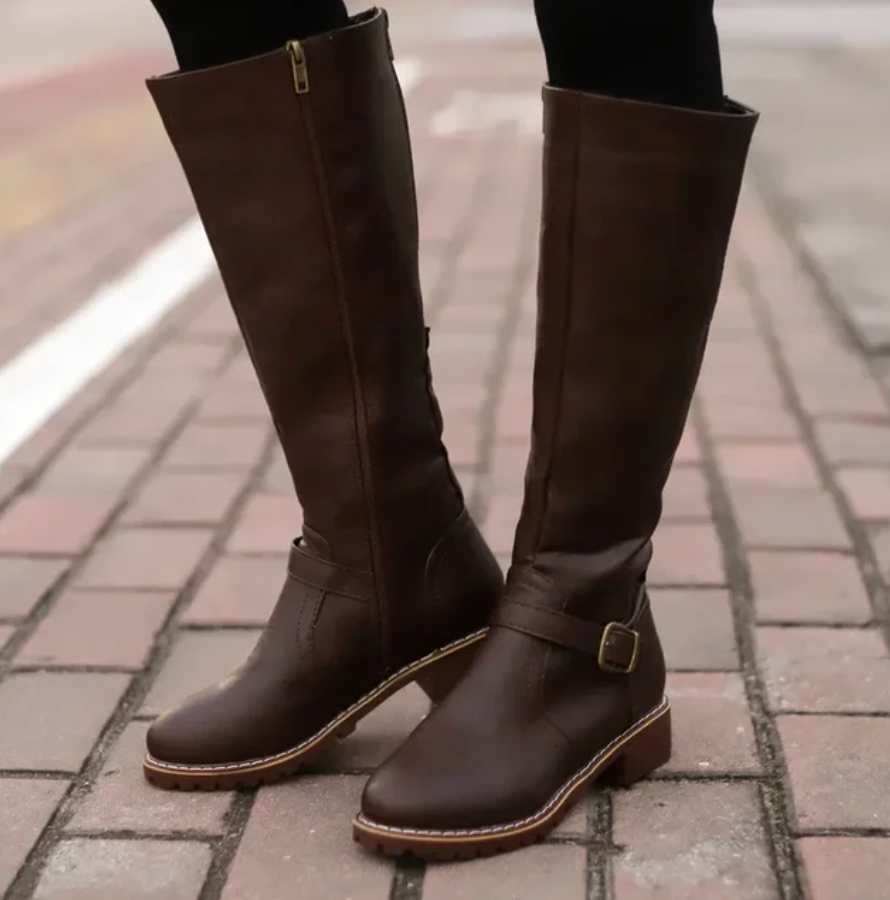 Stylish Knee High Boots with Buckle Strap – Comfortable Everyday Wear 2