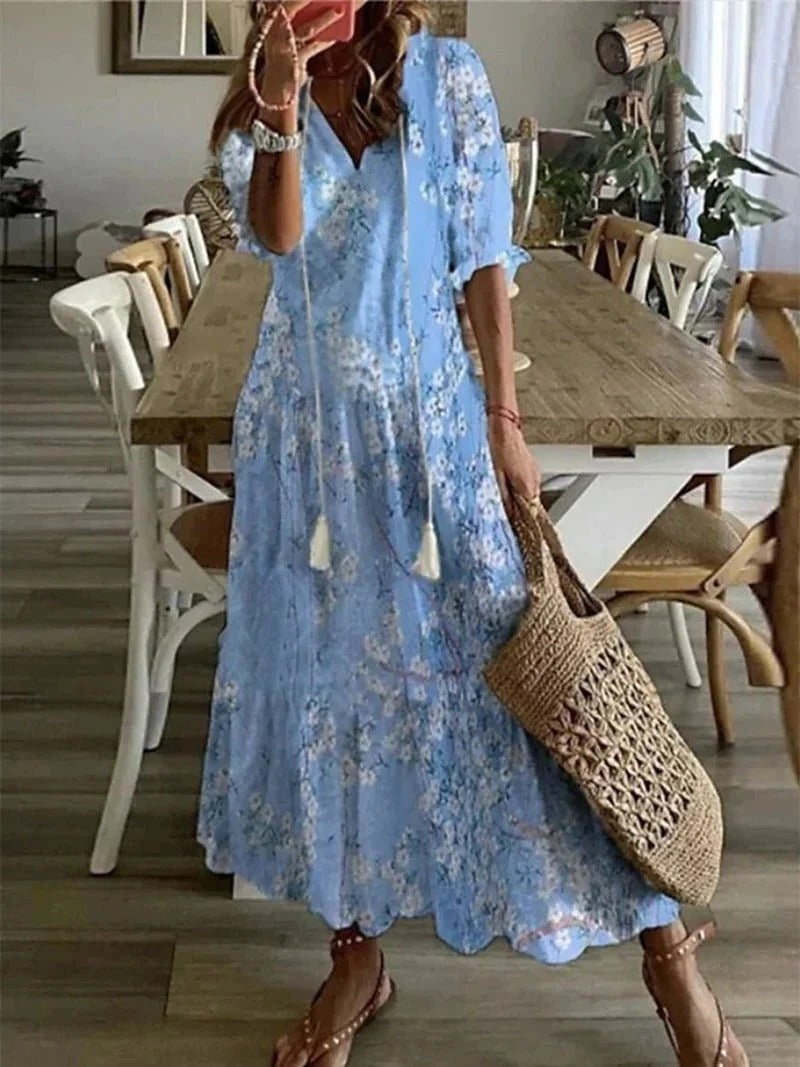 Stylish Printed Summer Dress for Women with Half-Length Sleeves – Plus Size Available 3