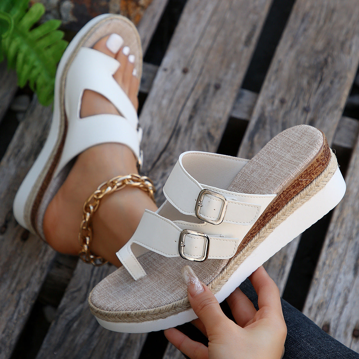 Stylish Slope-Heel Sandals for Women with Arch Support for All-Day Comfort-TRUZENIC