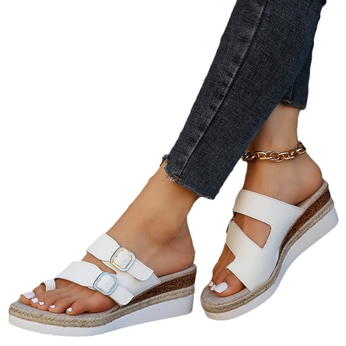Stylish Slope-Heel Sandals for Women with Arch Support for All-Day Comfort-TRUZENIC
