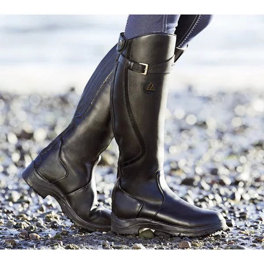Stylish Waterproof Knee High Boots for Women with Adjustable Buckle Strap – Chic Black Long Boots for All-Weather Comfort 1