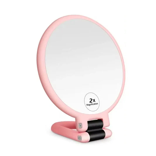 TRUZENIC Double-Sided Folding Handheld Makeup Mirror