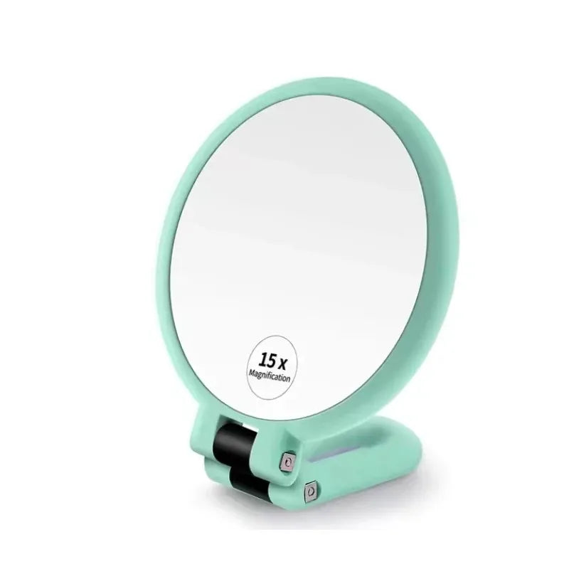 TRUZENIC Double-Sided Folding Handheld Makeup Mirror