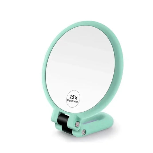 TRUZENIC Double-Sided Folding Handheld Makeup Mirror