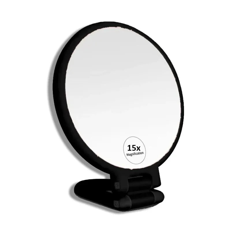 TRUZENIC Double-Sided Folding Handheld Makeup Mirror
