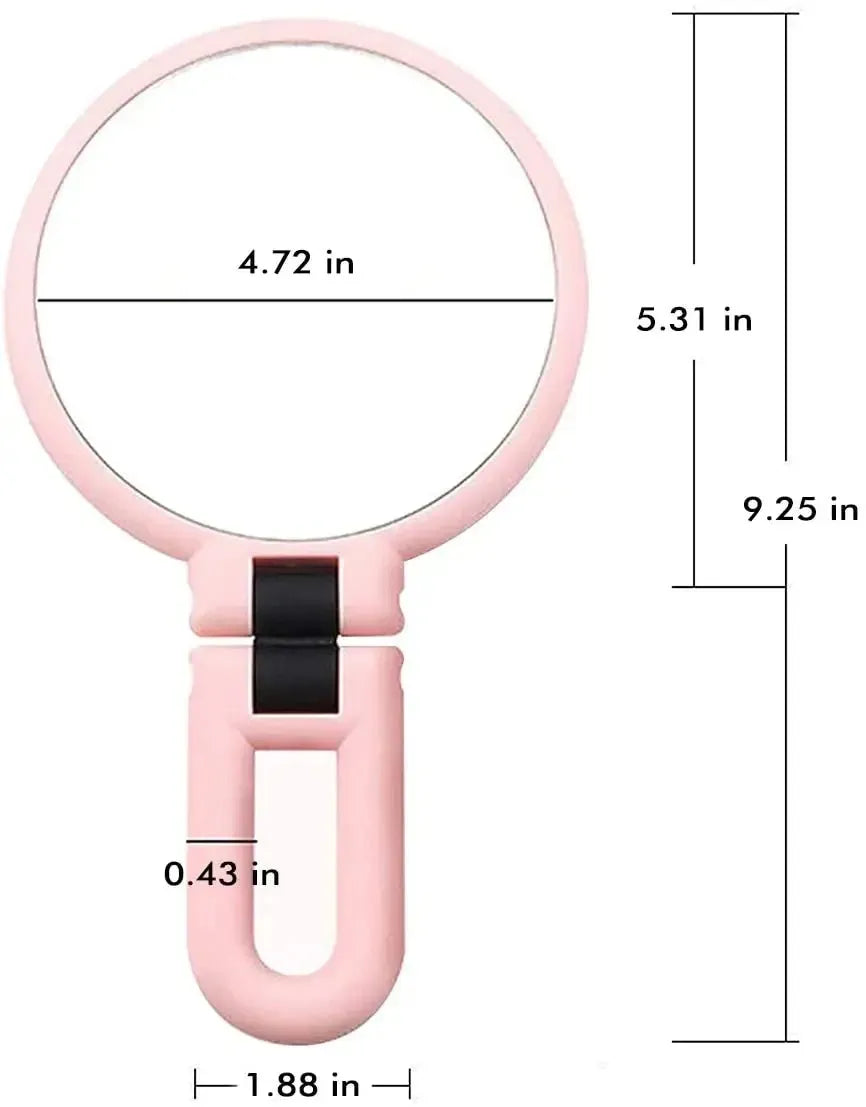 TRUZENIC Double-Sided Folding Handheld Makeup Mirror