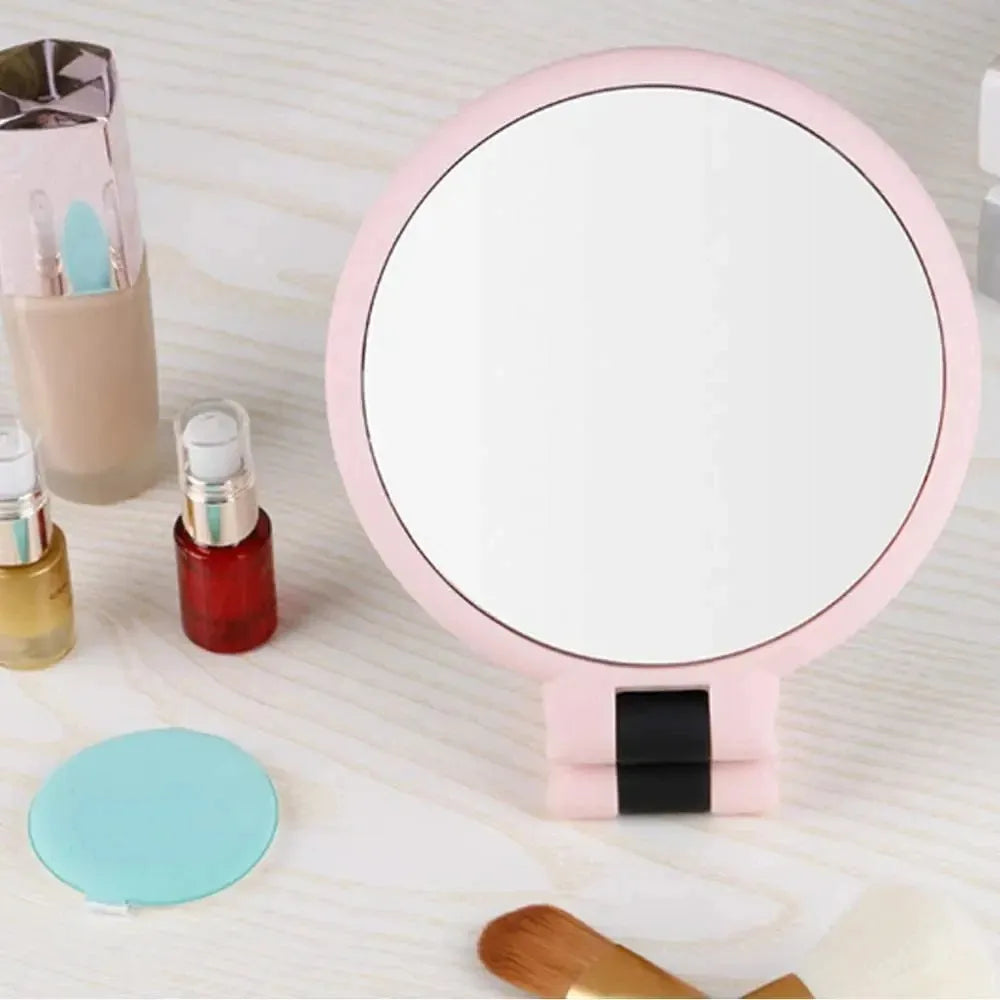 TRUZENIC Double-Sided Folding Handheld Makeup Mirror