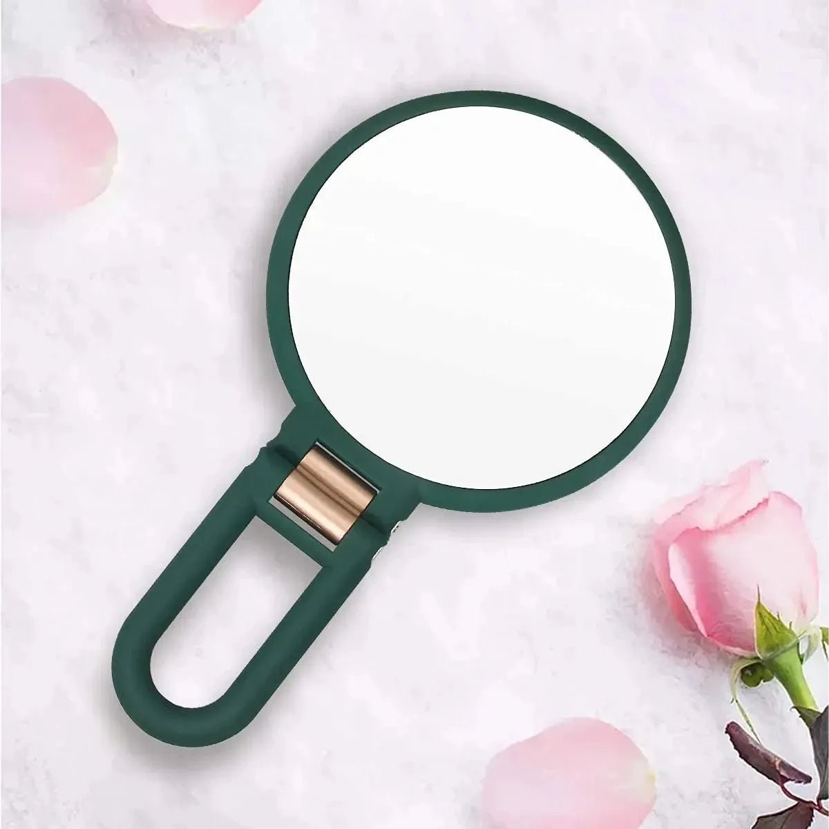 TRUZENIC Double-Sided Folding Handheld Makeup Mirror