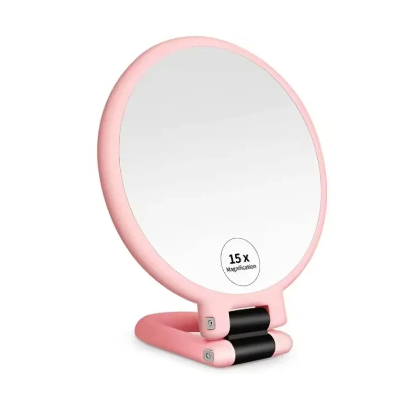 TRUZENIC Double-Sided Folding Handheld Makeup Mirror