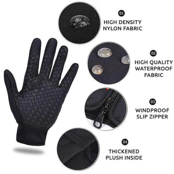 Thermal Waterproof Winter Gloves for Men - Touch Screen Compatible, Fleece Lined, Windproof, Anti-Slip Design 3