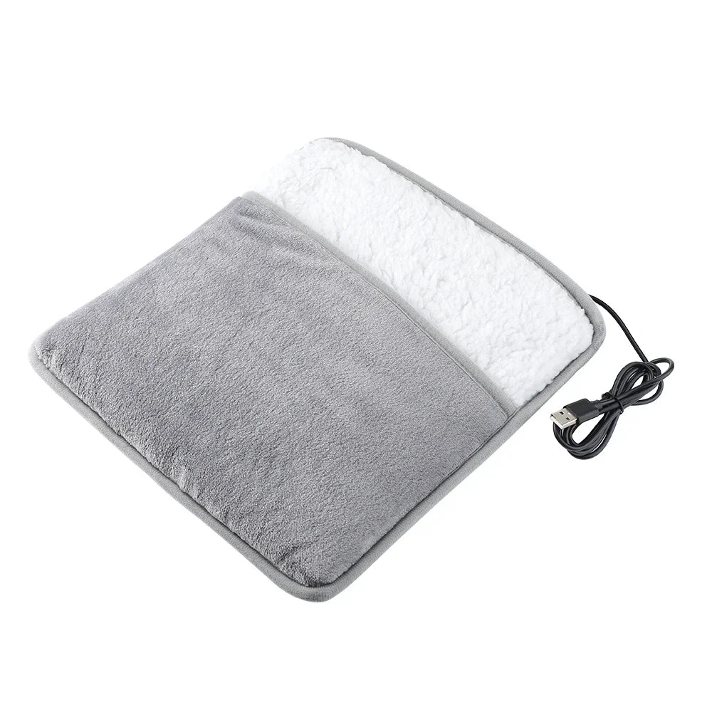 USB Electric Foot Warmer in Grey - Soft Washable Heated Foot Warmer with Flannel Fabric for Cozy Feet 6