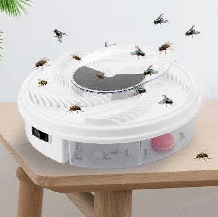 USB Non-Toxic Fly Trap – Effective Indoor and Outdoor Fruit Fly Catcher with Rotating Bait Arms, Reusable Bug Killer 0