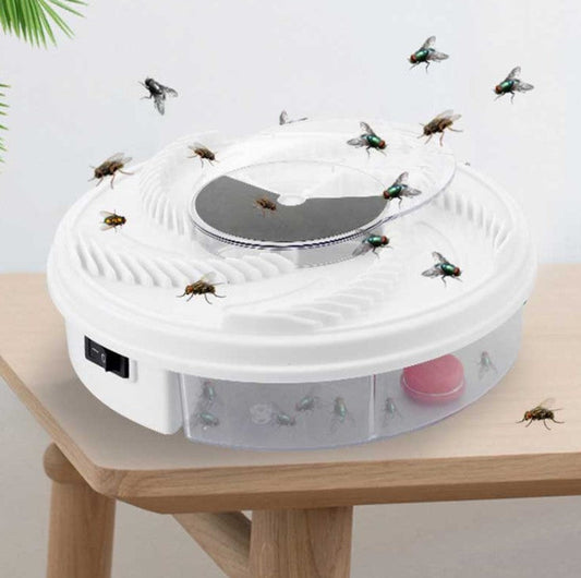 USB Non-Toxic Fly Trap – Effective Indoor and Outdoor Fruit Fly Catcher with Rotating Bait Arms, Reusable Bug Killer 0