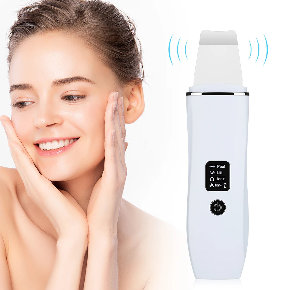 Ultrasonic Skin Scrubber with EMS Microcurrent – Deep Cleansing Skin Spatula for Blackhead Removal and Facial Lifting 0