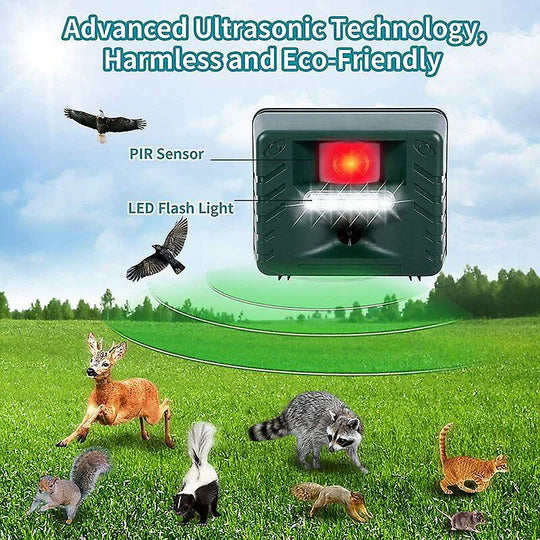 Ultrasonic Woodpecker Repeller - Effective Bird Deterrent with Sonic Alarms and Wide Coverage for Outdoor Spaces 1