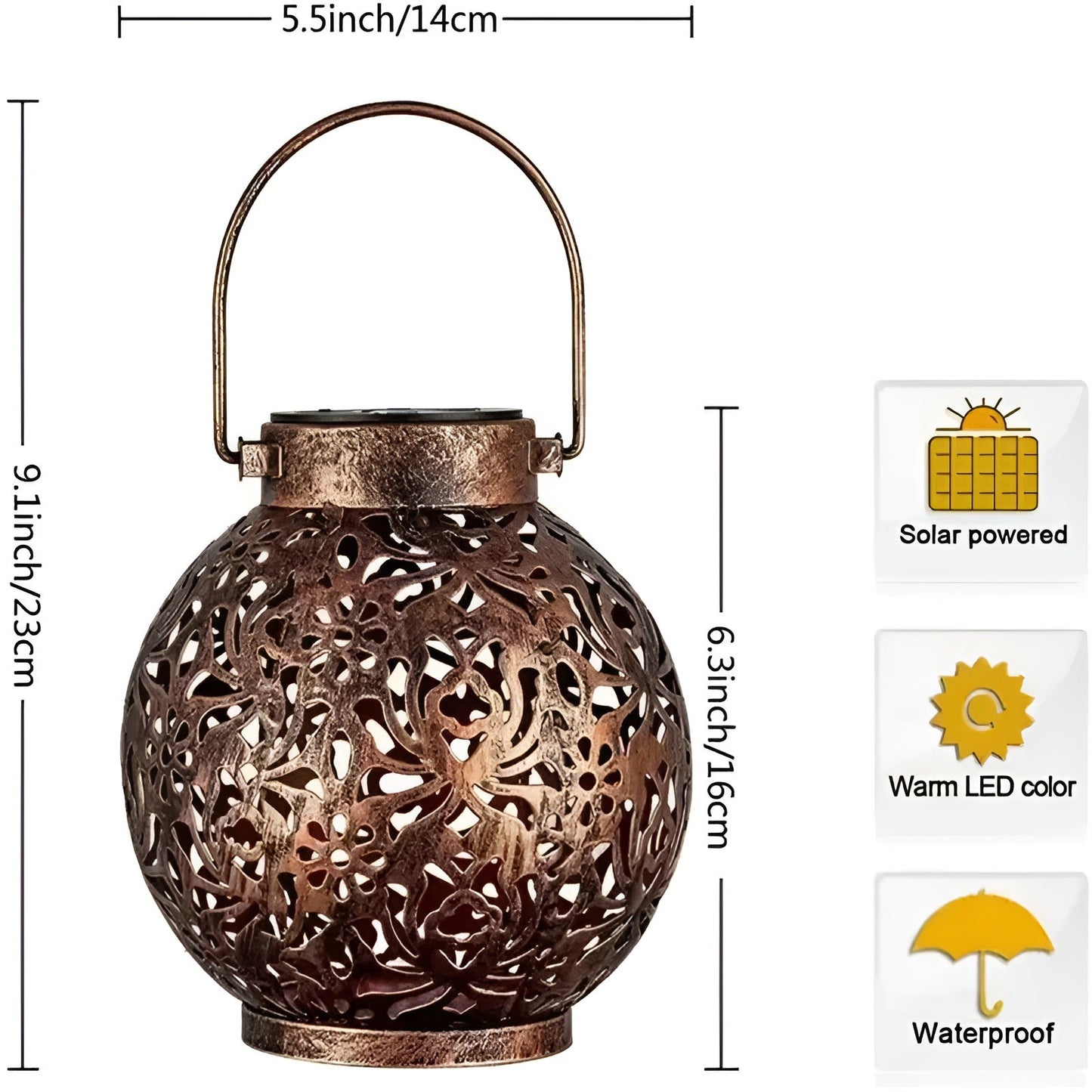 Vintage Solar Garden Light – Waterproof Outdoor Lighting with Antique Design for Garden and Patio 5