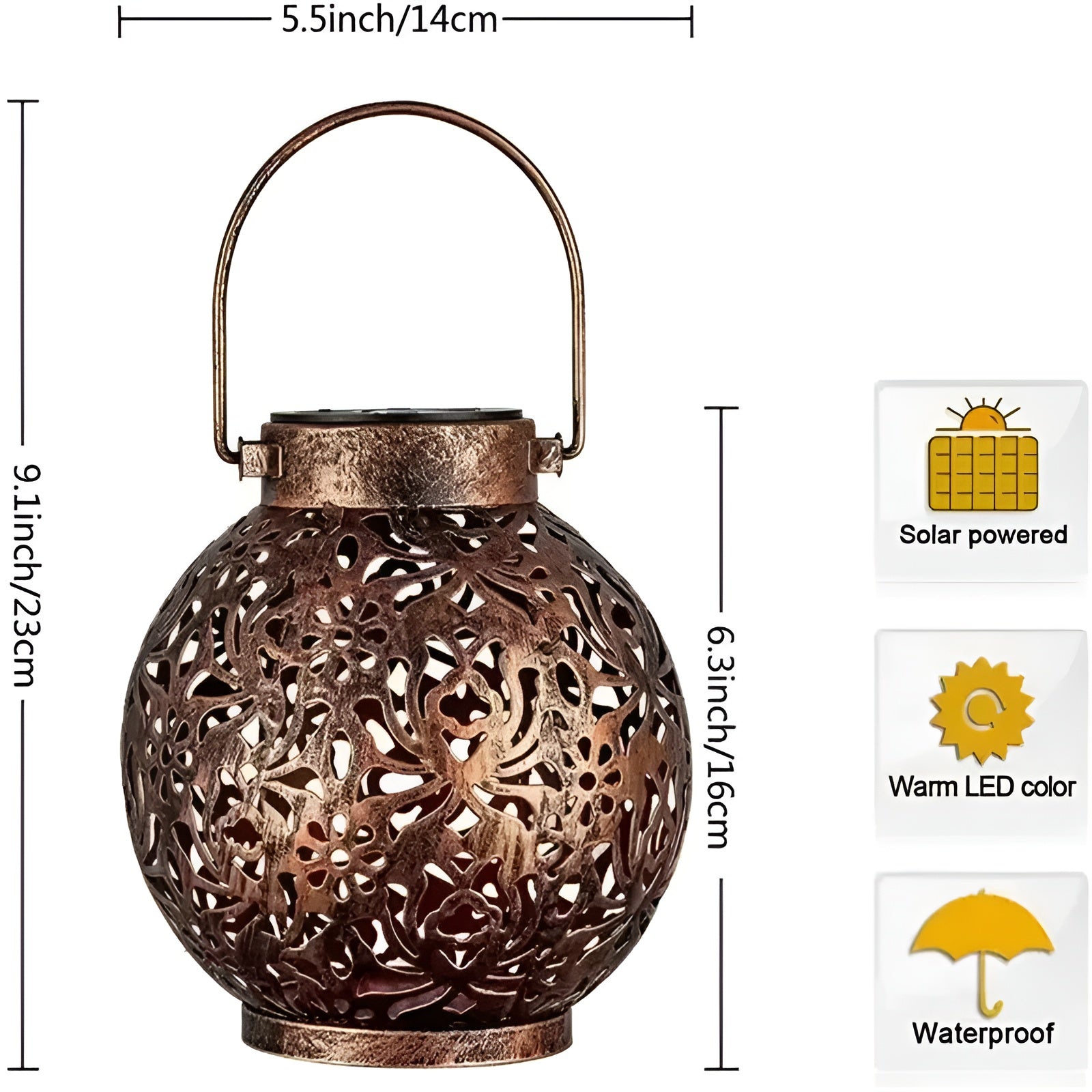 Vintage Solar Garden Light – Waterproof Outdoor Lighting with Antique Design for Garden and Patio 5