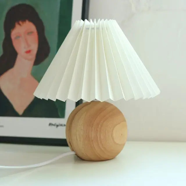 Vintage Table Lamp with Pleated Shade – Elegant Nightstand or Bedside Lamp for Living Room and Bedroom 4