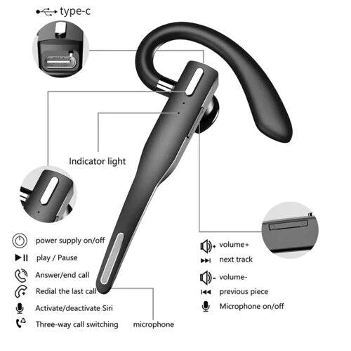 Wireless Bluetooth 5.1 Noise Cancelling Headset with Dual Microphone and Ergonomic Design - Clear Communication Headphones 6