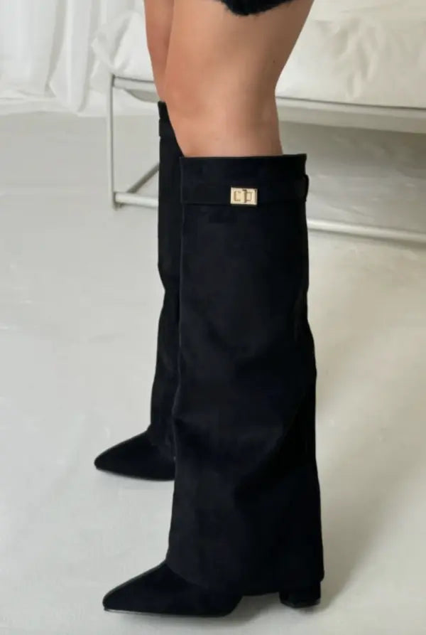 Women's Knee High Boots – Elegant Black Leather Footwear for Style and Comfort 7