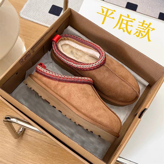 Women’s Ultra Mini Platform Booties with Cozy Fur Lining – Brown Ankle Boots for Winter 0
