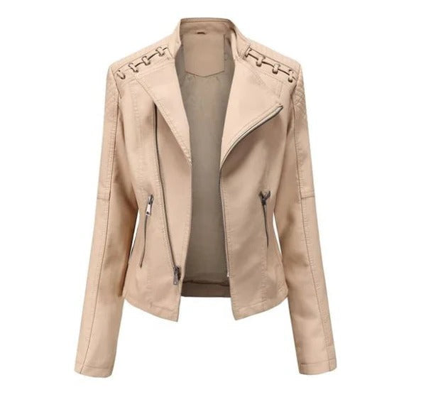 Women's Vintage Lambskin Leather Jacket – Elegant Design for Office and Casual Wear 4
