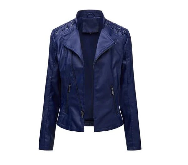 Women's Vintage Lambskin Leather Jacket – Elegant Design for Office and Casual Wear 8