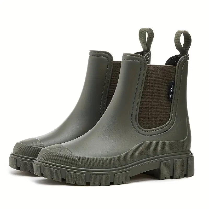Women's Waterproof Rubber Boots with Slip-Resistant Sole – Mid-Calf Design for Rainy Days 4