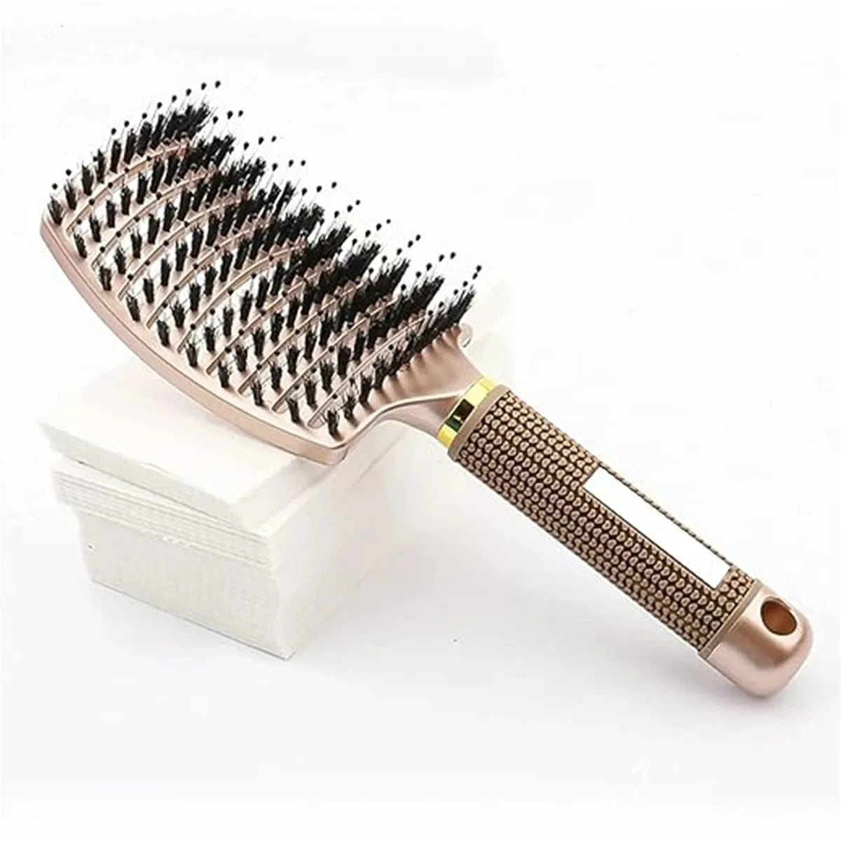 Boar Bristle Hair Brush – Detangling Scalp Massage Comb for Wet or Curly Hair, Women’s Styling Tool-TRUZENIC