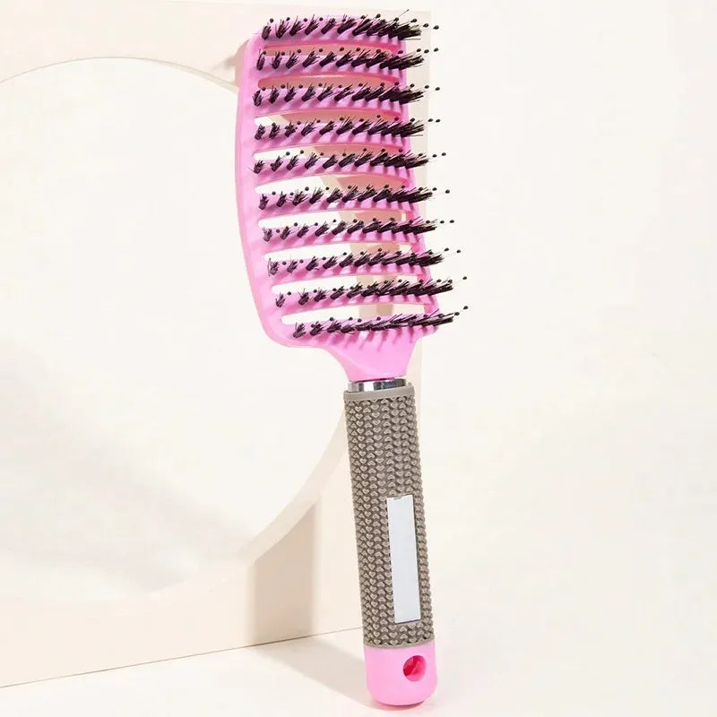 Boar Bristle Hair Brush – Detangling Scalp Massage Comb for Wet or Curly Hair, Women’s Styling Tool-TRUZENIC