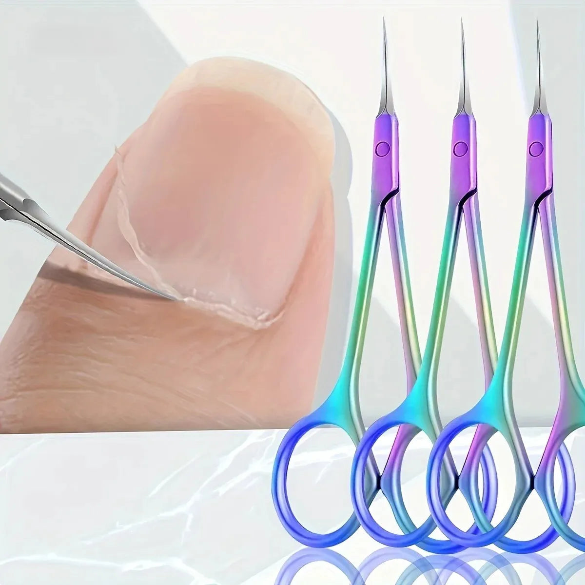 TRUZENIC Stainless Steel Manicure Scissors – Nail Care and Cuticle Trimming Tool