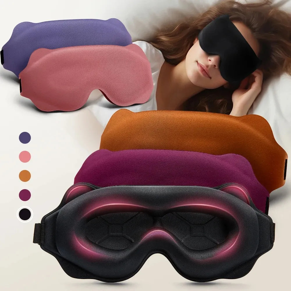 3D Contoured Sleep Mask – Soft, Light-Blocking Eye Mask for Travel, Naps & Nighttime Rest-TRUZENIC