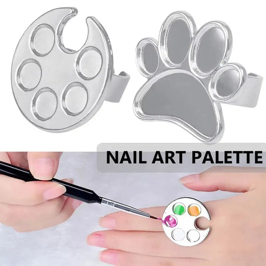 TRUZENIC Mini Nail Art Mixing Ring – Footprint Palette for Acrylic Paints & Nail Polishes
