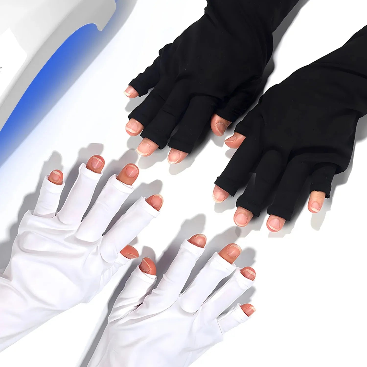 UV Protection Fingerless Gloves – Stretch Gel Gloves for Manicure, Nail Art, and Outdoor Use-TRUZENIC