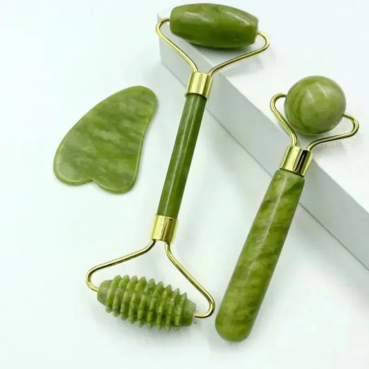 Natural Jade Roller, Double-End Facial Massage Tool for Face, Body, and Foot Care-TRUZENIC