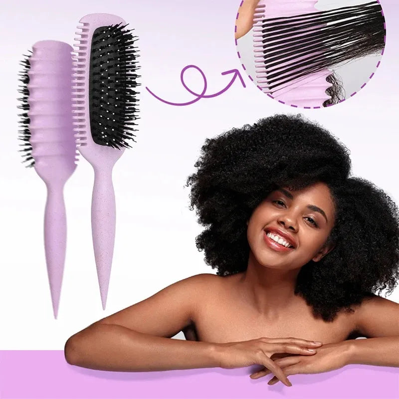 Curl Defining Styling Brush – Detangling Brush for Shaping and Enhancing Natural Curls-TRUZENIC