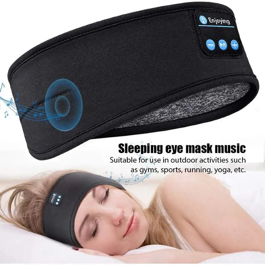 Bluetooth Headband with Wireless Earphones, Elastic Music Eye Mask for Sleep, Sports & Travel-TRUZENIC