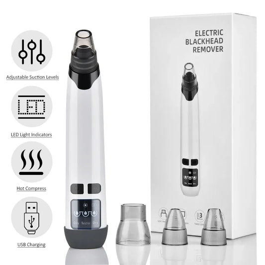 Hot Compress Blackhead Remover – Electric Pore Vacuum Cleaner for Nose & Face, Acne Suction & Deep Cleansing Skincare Device-TRUZENIC