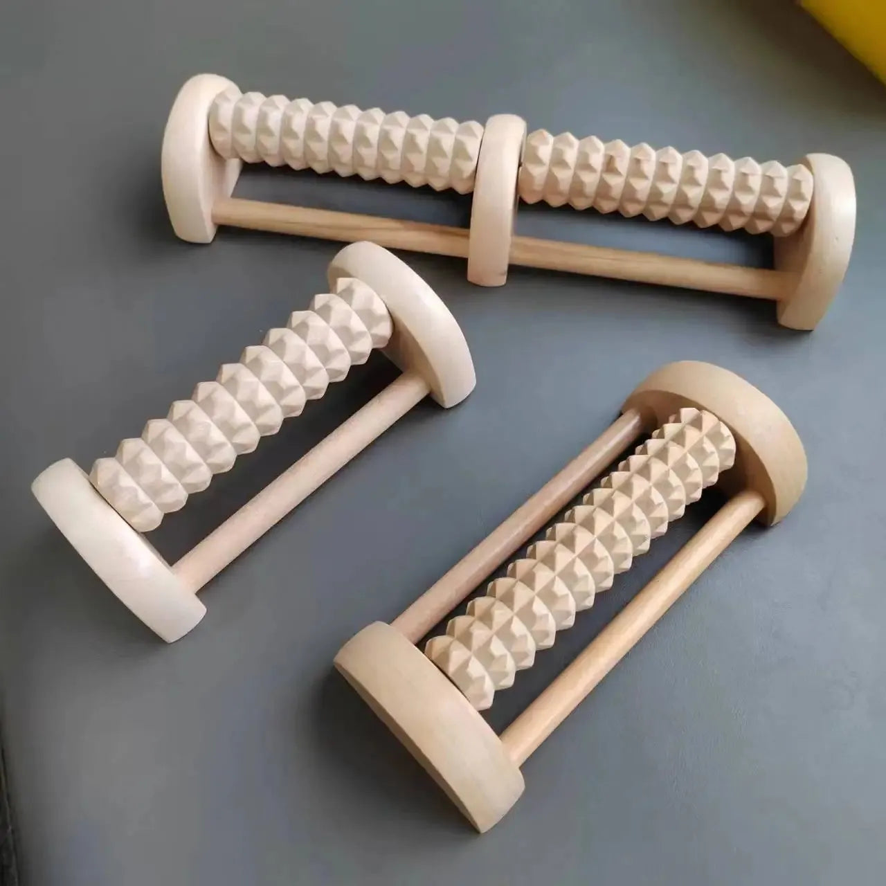 Wooden Foot Roller Massager – Solid Wood Acupressure Tool for Feet & Legs, Portable Design for Travel Use-TRUZENIC