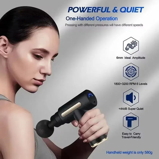 Mini Portable Massage Gun, Lightweight Deep Tissue Massager with Adjustable Speed for Full Body Relief-TRUZENIC