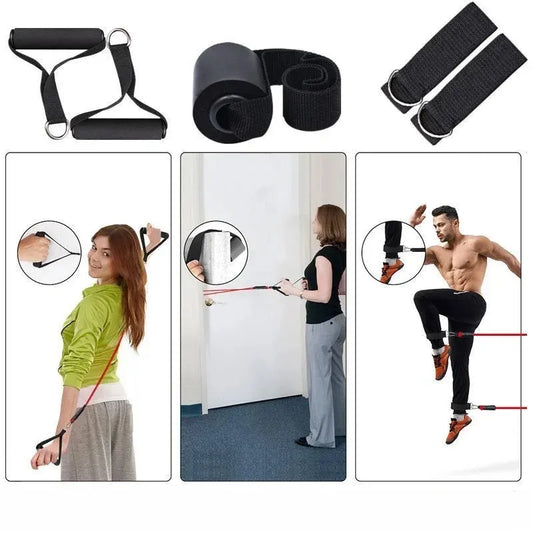 TRUZENIC 11-Piece Resistance Band Set – Portable Fitness Kit with Pull Ropes, Ankle Strap & Chest Expander