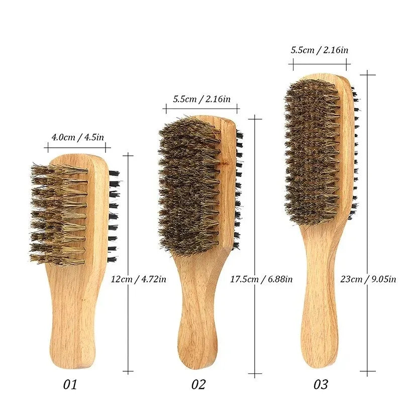 Men’s Boar Bristle Hair Brush – Natural Wooden Grooming Brush for Hair and Beard-TRUZENIC