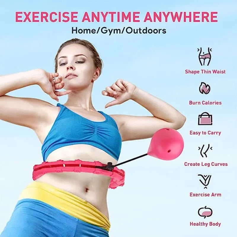 TRUZENIC 24-Section Smart Hula Hoop – Adjustable Fitness Exercise Ring with Waist Massager for Home Gym Workouts