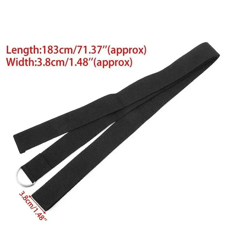 TRUZENIC Cotton Yoga Strap 183×3.8cm – Adjustable D-Ring Fitness Stretching Belt for Yoga & Pilates